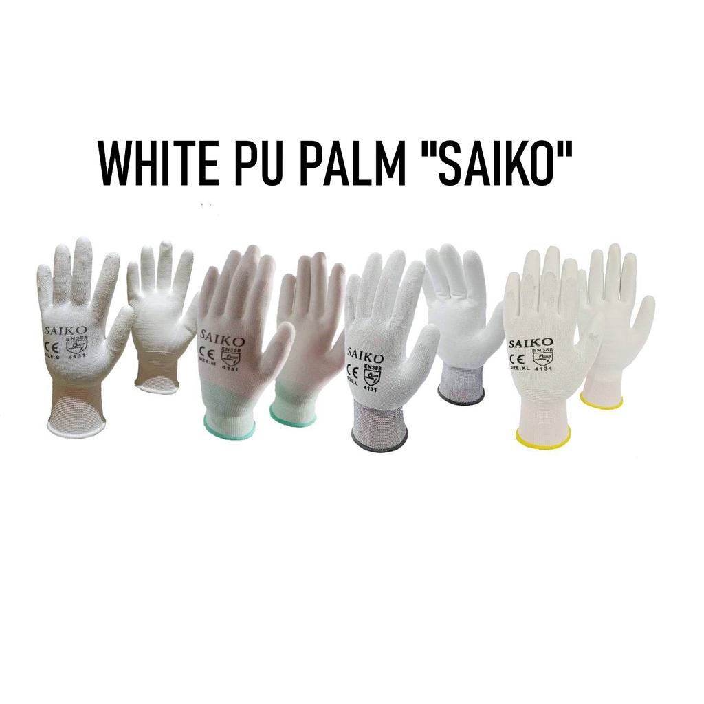 ถุงมือไนล่อนเคลือบ-pu-เต็มฝ่ามือ-สีขาว-saiko