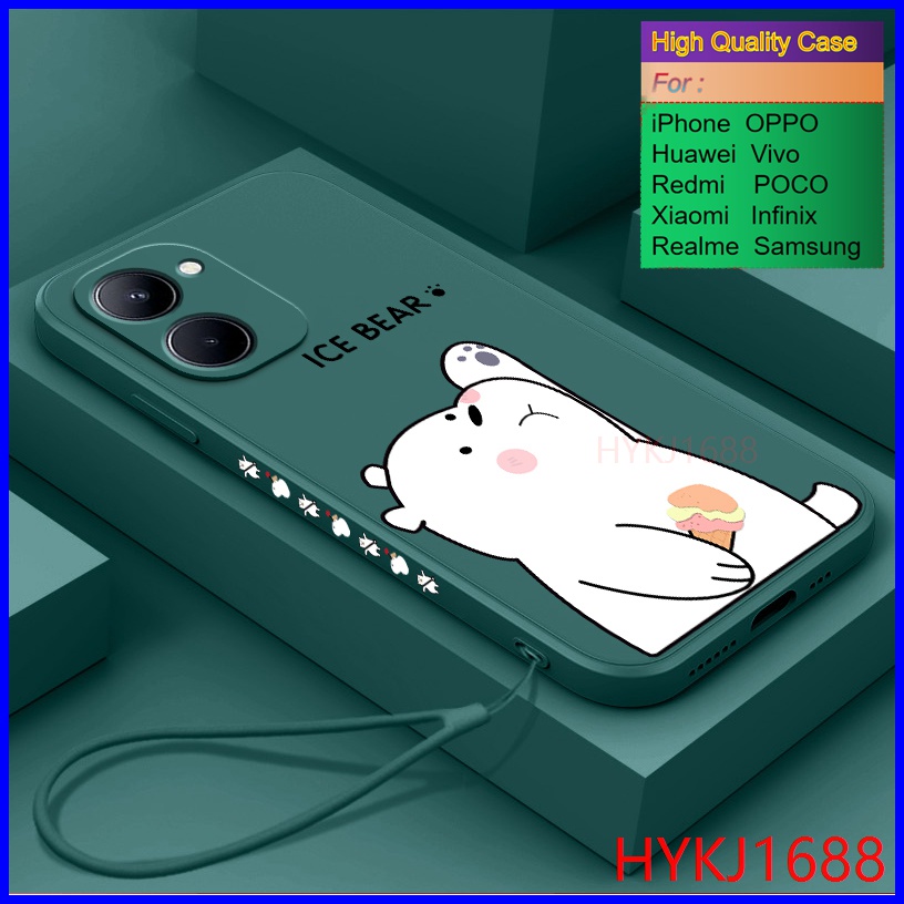 เคส-realme-c33-tpu-แฟชั่น-คู่รัก-ice-หมีและหมวก-เคสโทรศัพท์ซิลิโคน-hbx