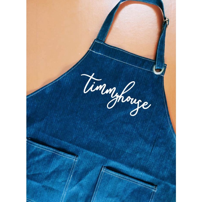 ผ้ากันเปื้อน-เพิ่มชื่อได้-minimal-apron-your-name-your-shop-แจ้งชื่อที่ต้องการทางแชท