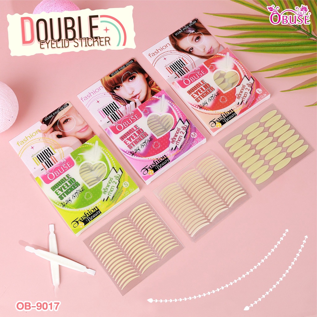 พร้อมส่ง-ตา2ชั้นobuse-ob9017-double-eyelid-sticker-สติ๊กเกอร์ทำตา-2-ชั้น-สีใส