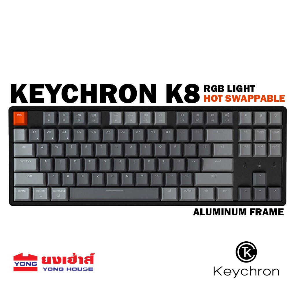 Keychron k8 Hotswappable RGB (EN) Mechanical Keyboard RGB TKL Aluminum ...