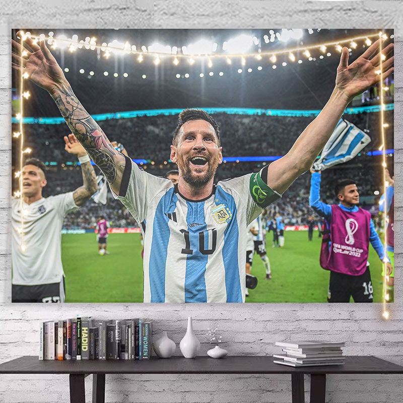 โปสเตอร์ผ้า-ลาย-katar-world-cup-messi-championship-leo-messi-leo-messi-argentina-สําหรับแขวนตกแต่งผนังห้องนอนเด็กผู้ชาย-2022