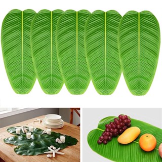 ใบตองปลอม ใบตองเทียม ขนาดเล็ก ใบตองปลอม เกรดคุณภาพดี ใบตองเสมือนจริง Banana Leaf ฉากถ่ายอาหาร พร้อมส่ง