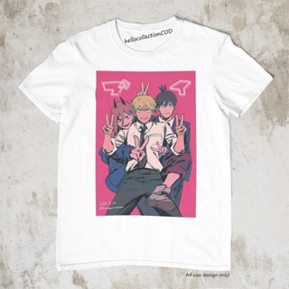 เสื้อยืดสีขาว Anime Shirt Chainsaw Man - Power Aki Denji Cute Anime Shirtเสื้อยืด เสื้อยืดสีพื้น_17