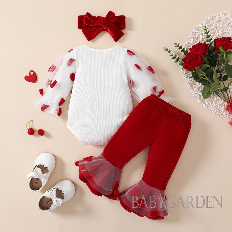 babygarden-0-18months-ชุดรอมเปอร์แขนยาว-ผ้าตาข่าย-พิมพ์ลายตัวอักษร-และหัวใจ-และกางเกง-แต่งโบว์-ที่คาดผม-สําหรับเด็กผู้หญิง-3-ชิ้น