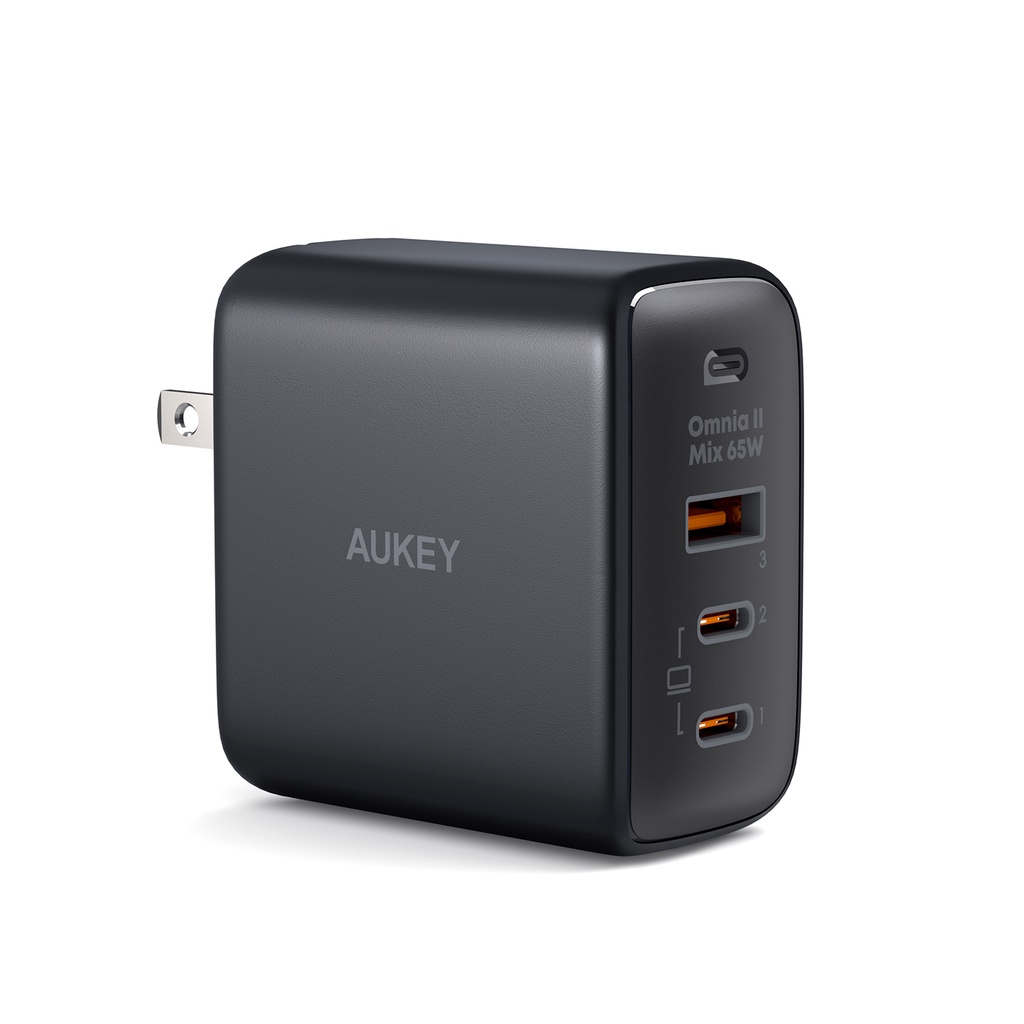 aukey-pa-b6t-หัวชาร์จเร็ว-65w-omnia-ii-series-with-omnia-ii-power-tech-หัวชาร์จเร็ว-iphone-15-14-13-12-series-สำหรับ-iphone-android-laptop-เทคโนโลยี-pps-pd-รุ่น-pa-b6t