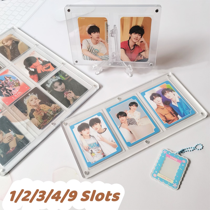 กรอบรูปอะคริลิค-หลายขนาด-พร้อมฐานวาง-ไอดอล-การ์ดรูปภาพ-โปสการ์ด-แสดงผล-เดสก์ท็อป-เกมการ์ด-คอลเลกชัน