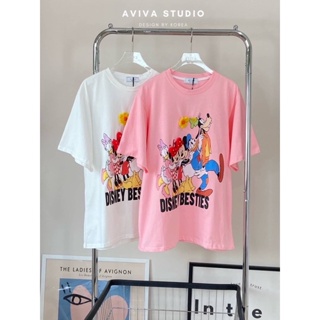 AVIVA STUDIO ⚪ เสื้อยืดงาน Hi-end พิมพ์​ลายDISNEY BESTIES