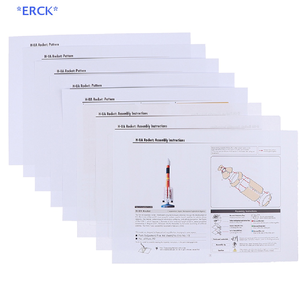 erck-gt-โมเดลกระดาษจรวด-3d-h-2-ขนาด-40-ซม-diy-ของเล่นสําหรับเด็ก