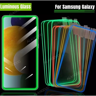 กระจกนิรภัยกันรอยหน้าจอ เรืองแสง สําหรับ Samsung Galaxy S22 S22+ S21+ S20 S21 FE A53 A73 A33 A22 A12 A12S A13 5G Note 20