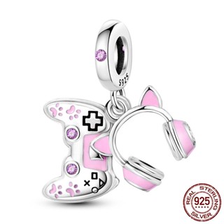 เครื่องประดับ สร้อยคอ สร้อยข้อมือ เงินแท้ เกรด 925 จี้อุ้งเท้าแมว สีชมพู เหมาะกับของขวัญ สําหรับเด็กผู้หญิง