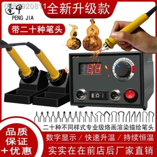 Pengjia มืออาชีพปรับอุณหภูมิเครื่อง pyrography gourd ไม้กระดาน pyrography ชุดเครื่องมือเครื่องถ่ายโอนความร้อนหัวแร้งไฟฟ้