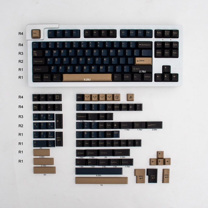 [173keys]Merlin keycaps Double shot Cherry profile PBT material ...