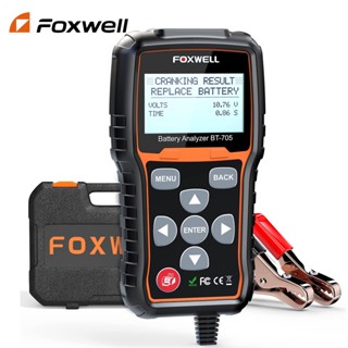 Foxwell BT705 เครื่องทดสอบแบตเตอรี่รถยนต์ 12V & 24V เครื่องวิเคราะห์แบตเตอรี่ 100-2000CCA เครื่องตรวจสอบแบตเตอรี่รถยนต์ เครื่องวิเคราะห์สุขภาพแบตเตอรี่