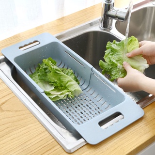 Kitchen supplies Adjustable Dish Drainer Sink Drain Basket Washing Vegetable Fruit Plastic Drying Rack Kitchen Accessori
