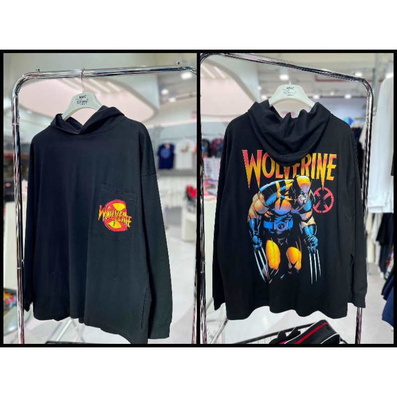 เสื้อฮู้ดแขนยาวmarvel-ลิขสิทธิ์แท้-ลายwolverine-สีดำ-hdg-013