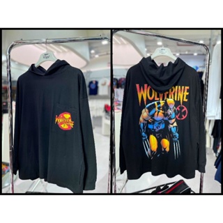 เสื้อฮู้ดแขนยาวMarvel ลิขสิทธิ์แท้ ลายWolverine สีดำ (HDG-013)