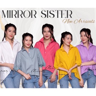 Code : 21126.2 เสื้อเชิ้ตสีขาว เสื้อเชิ้ตผ่าหลัง งานป้าย Mirrorsister