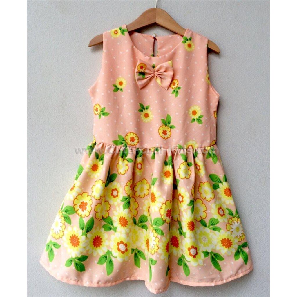 dress-986-ชุดกระโปรงเด็กหญิงหน้าร้อนลายดอกไม้-size-130-6-7y