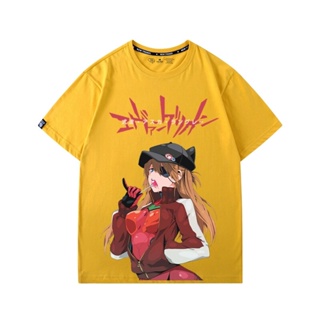  Evangelion Asuka Popular Logo Peripheral Joint EVA Cotton Short Sleeve T-Shirt Men And Women Clothes In Summer