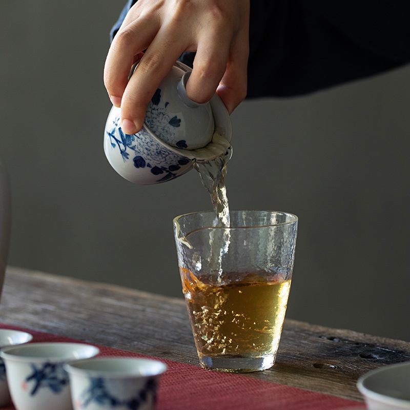 huayun-ชุดถ้วยชาเซรามิค-พร้อมฝาปิด-สีเทา-สีเขียว-สําหรับครัวเรือน