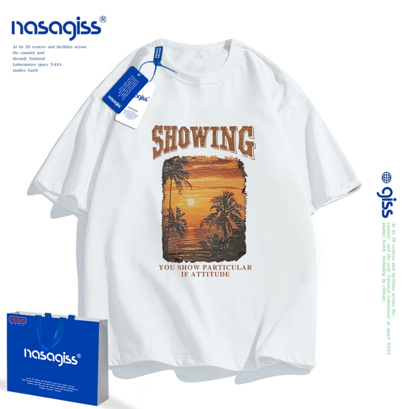 nasa-joint-เสื้อยืดแขนสั้นผู้หญิงฤดูร้อนยุโรปและอเมริกา-street-tide-แบรนด์ด้านหน้าไหล่หลวมผ้าฝ้ายคู่-topsเสื้อยืดแบ-29