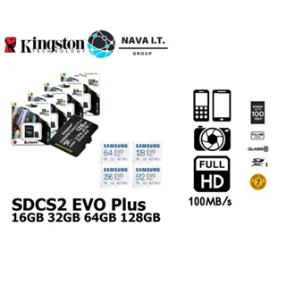 ⚡️ส่งด่วนใน1ชม.ทักแชท⚡️ Kingston SDCS2 EVO Plus 16GB 32GB 64GB 128GB Canvas Select microSD Class10 80r/100