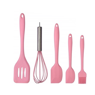 5pcs Kitchen Ware Set Silicone Scraper Oil Brush Egg Whisk Spatula Cooking Utensil Multipurpose Kitchen Cake Tool Set