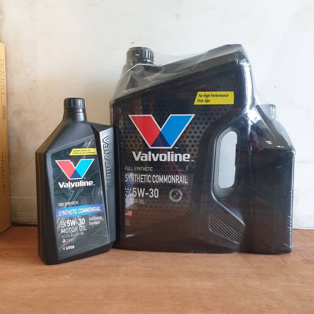 น้ำมันดีเซลสังเคราะห์แท้-valvoline-synthetic-commonrail-ซินเธติค-คอมมอนเรล-แกลอนดำ-5w-30-ขนาด-7-ลิตรแถมกรองเครื่อง-ฟรี