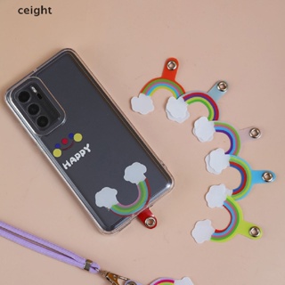[ceight] Phone Lanyard Strap Patch Gasket For Mobile Phone Sling Tether Cloth Card Replacement Metal Ring Clip Snap Hang Cord Tabs TH