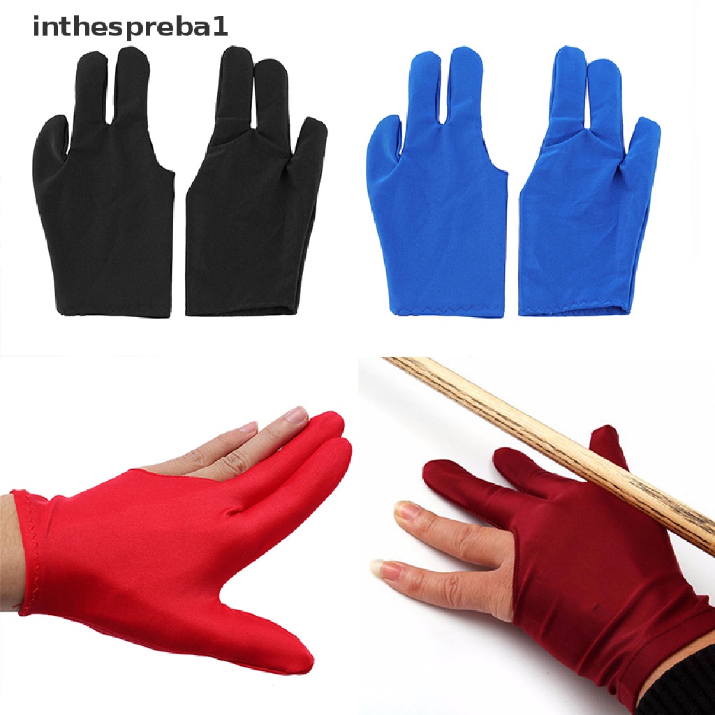 ราคาและรีวิวinthespreba1^^ Professional 3 Finger Nylon Billiard Gloves Pool Cue Shooters Snooker Gloves *new