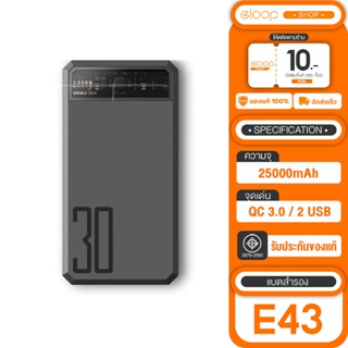 ภาพหน้าปกสินค้า[เก็บโค้ด ลดเพิ่ม] Eloop E43 แบตสำรอง 25000mAh QC 3.0 PD 30W Max PowerBank Type C / Eloop E53 แบตสำรอง 10000mAh ซึ่งคุณอาจชอบสินค้านี้