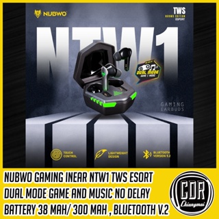 สินค้า Nubwo NTW1 Gaming Earphone Wireless หูฟังเกมมิ่งไร้สายพร้อมไฟแสดงสถานะ (รับประกันศูนย์ 1 ปี)
