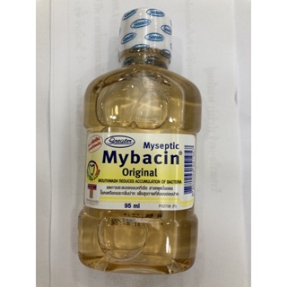 น้ำยาบ้วนปาก Mybacin myseptic สูตร original 95 ml ลดการสะสมของแบคทีเรียสาเหตุของโรคเหงือกและกลิ่นปาก