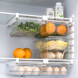 มีเก็บเงินปลายทาง [ขายดี] ลิ้นชักเก็บของในตู้เย็น กล่องเก็บของในตู้เย็น กล่องเก็บไข่ เก็บผัก เก็บผลไม้ ชั้นวางของจัดระเบียบ เพิ่มพื้นที่ในตู้เย็น