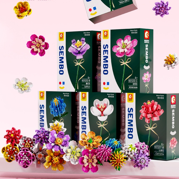 sembo-โมเดลช่อดอกไม้-ขนาดเล็ก-ของเล่นสําหรับเด็ก-และผู้ใหญ่