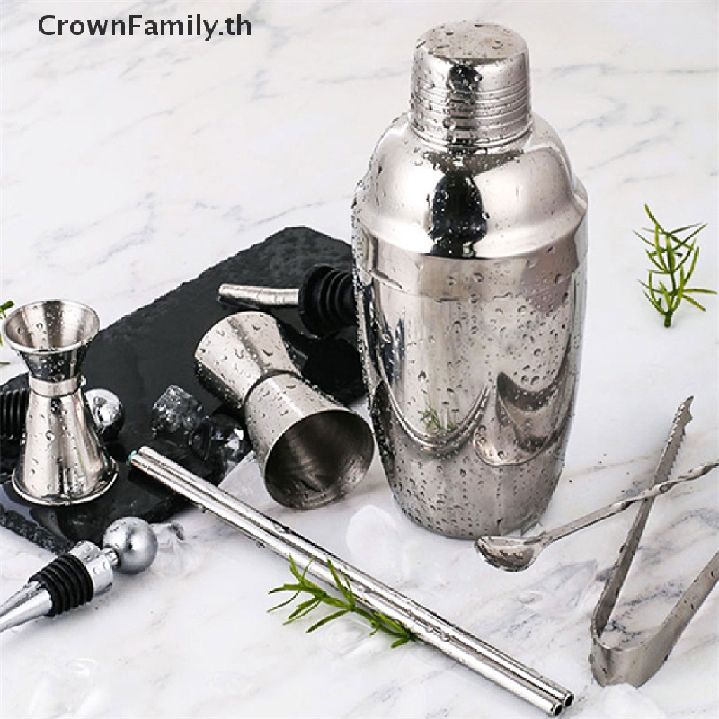crownfamily-ชุดเครื่องมือผสมเครื่องดื่มค็อกเทล-บาร์เทนเดอร์-แบบสเตนเลสสตีล