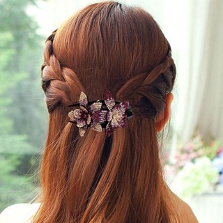 [B_398] Hair Clip Shiny Fix Rhinestone Anti-deformed Anti-slip Hair Pin Hair Accessory