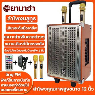 สินค้า ลำโพงบลูทูธ ลำโพง 12 นิ้ว พร้อมคู่มือภาษาไทย เสียงดี ปรับเบส/แหลม/แอคโค่ได้ แถมฟรี ไมค์โครโฟน/รีโมท/สายชาร์จ