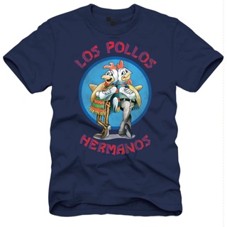 Sanc6 {พร้อมส่ง เสื้อยืดแขนสั้นลําลอง ผ้าฝ้าย 100% พิมพ์ลาย Breaking Bad Los Pollos Hermanos พลัสไซซ์ ไซซ์ XS-6XL สําหรั