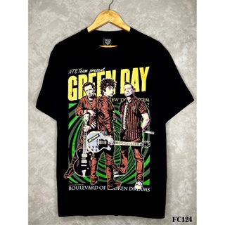 Greendayเสื้อยืดสีดำสกรีนลายFC124