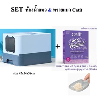 ห้องน้ำแมว พร้อมทรายแมว catit มูลค่า 490 บาทถั่วลันเตา 6 ลิตร ย่อยสลายได้ จากแคนนาดา คุ้มค่า พร้อมส่ง