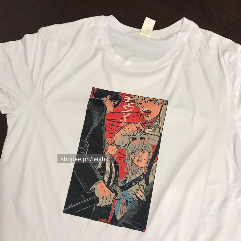 เสื้อยืดสีขาว-anime-chainsaw-man-retro-street-art-sublimation-graphic-shirt-leighkt-collectionเสื้อยืด-เสื้อยืดสีพ-56