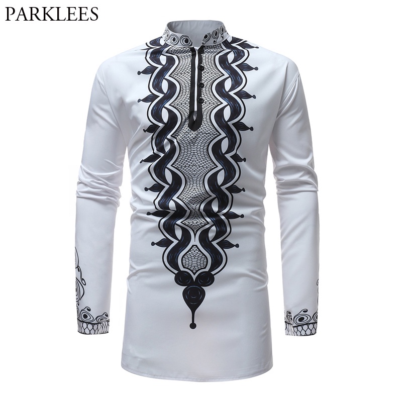 Indigenous Paisley Black Men's Long Sleeve Dress Shirt