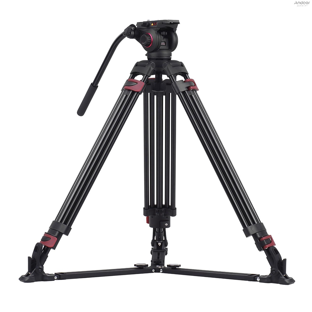 miliboo-mtt609a-professional-photography-3-sections-tripod-stand-aluminum-alloy-with-360-panorama-fluid-hydraulic-bowl-head-max-height-170cm-5-6ft-load-capacity-15kg-for-n