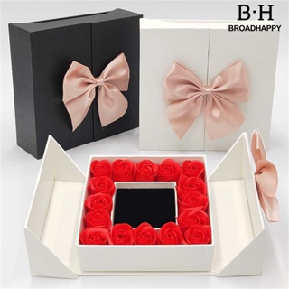 Bh.f กล่องกระดาษแข็ง ลายดอกกุหลาบประดิษฐ์ สําหรับใส่เครื่องประดับ ของขวัญวันวาเลนไทน์