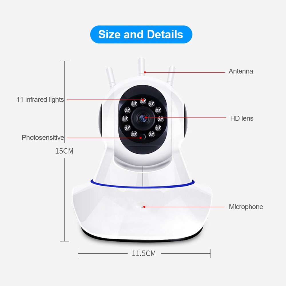 ภาพสินค้า5G กล้องวงจรปิด กล้องวงจรปิดไร้สาย WiFI Full HD 5MP กล้องวงจร IP Camera 4.0ล้านพิกเซล Auto Tracking APP:V380 จากร้าน bnjn471bl7 บน Shopee ภาพที่ 3