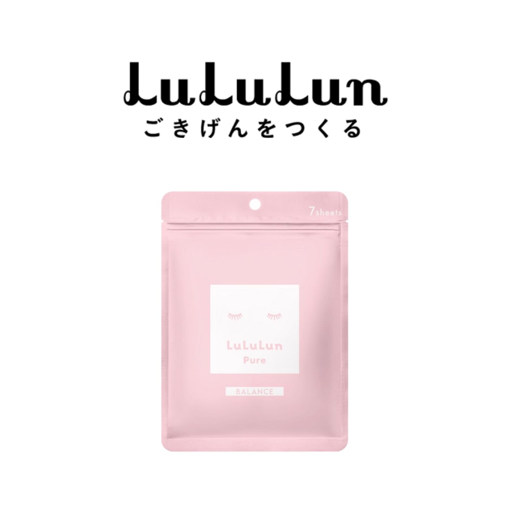 รูปภาพสินค้าแรกของ(ซอง 7 แผ่น) LuLuLun Pure Balance Face mask ลูลูลูน แผ่นมาส์กหน้า สูตรปรับสมดุลผิว เพียว บาลานซ์