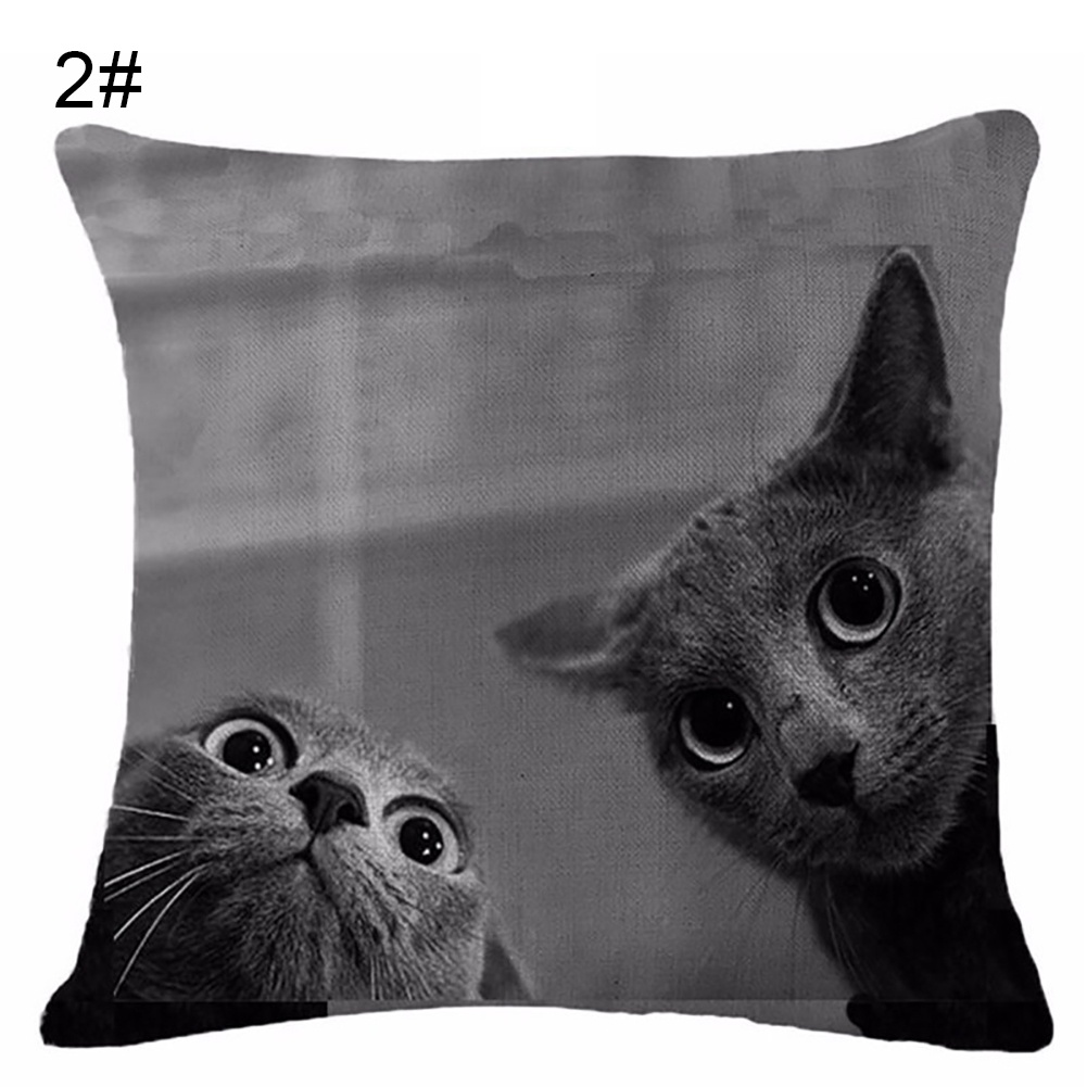 b-398-lovely-cat-print-linen-case-cushion-throw-home-sofa-cafe-decor