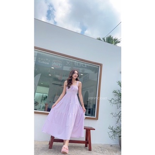 maxi dress ลุคคุณหนูสุดน่ารัก/สีม่วง